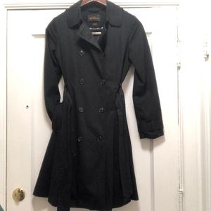 Ben Sherman Double Breasted, Pleated Hem Trench Coat